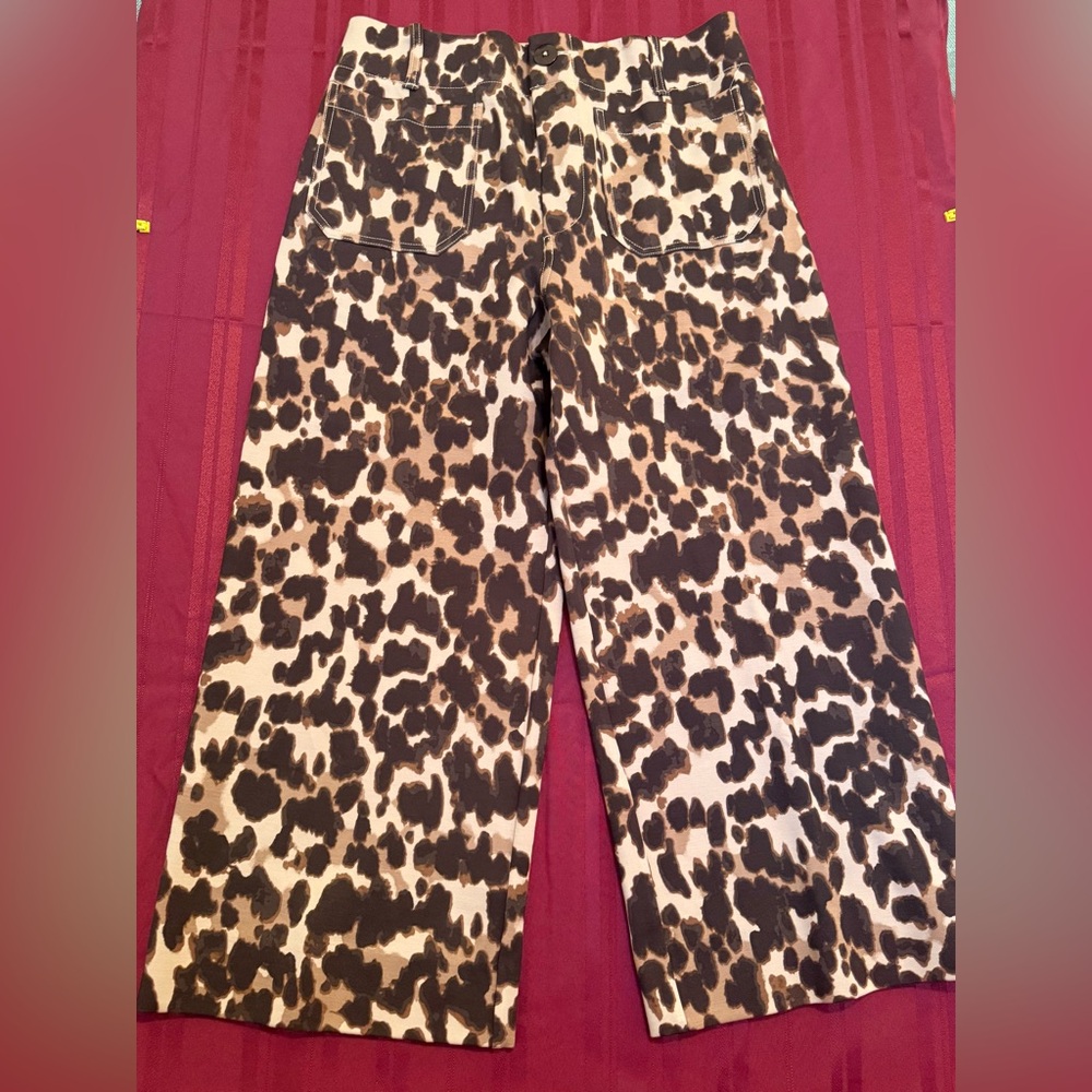 Leopard Print Wide-Leg Pants